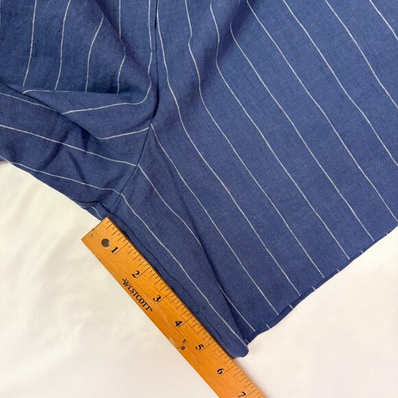 Princess Highway pinstripe blue shorts with waist-tie size US 8 NWT - Picture 6 of 6